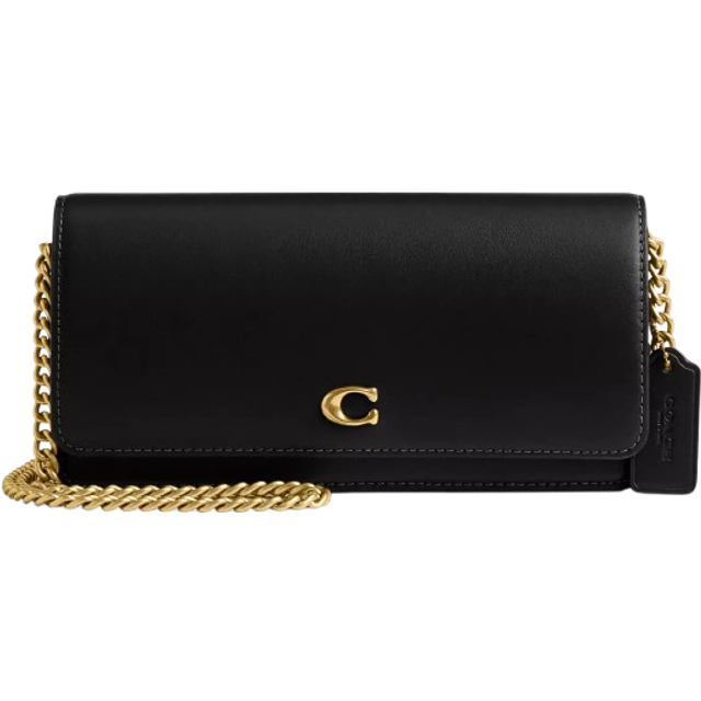 Coach Evie Leather Long Wallet With Chain