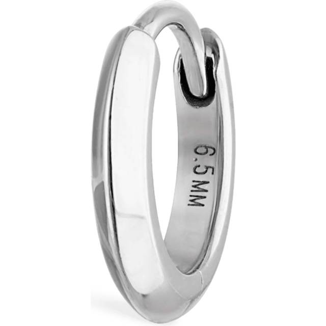 Maria Tash Faceted Metal Vertex Single Hoop Earring - White - 6.5mm