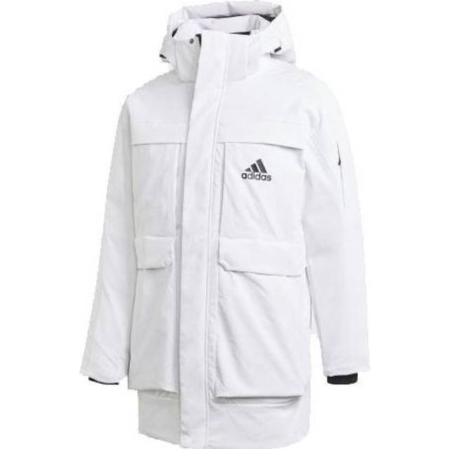 adidas Full-length zipper Cardigan Multiple Pockets Down Jacket Couple Style White GN9838 - XS