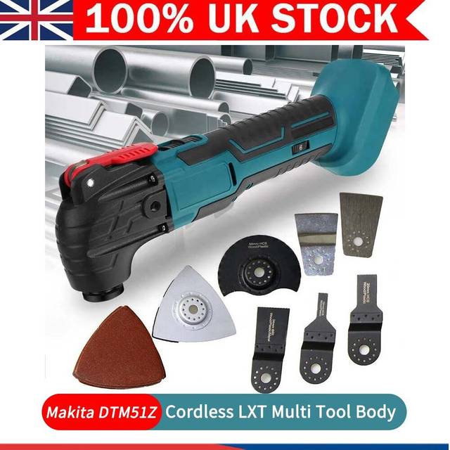 18v for makita dtm51z cordless lxt multi tool body with wellcut 17pc accessories