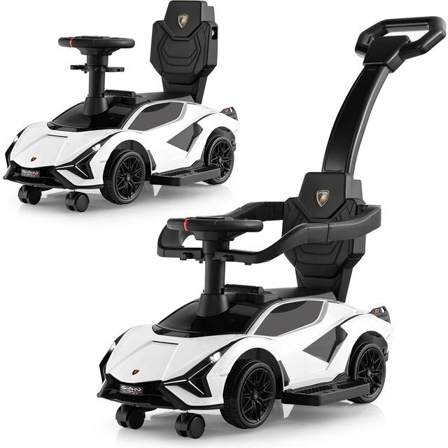 3-in-1 Ride On Push Car with Removable Guardrails and Handle-White