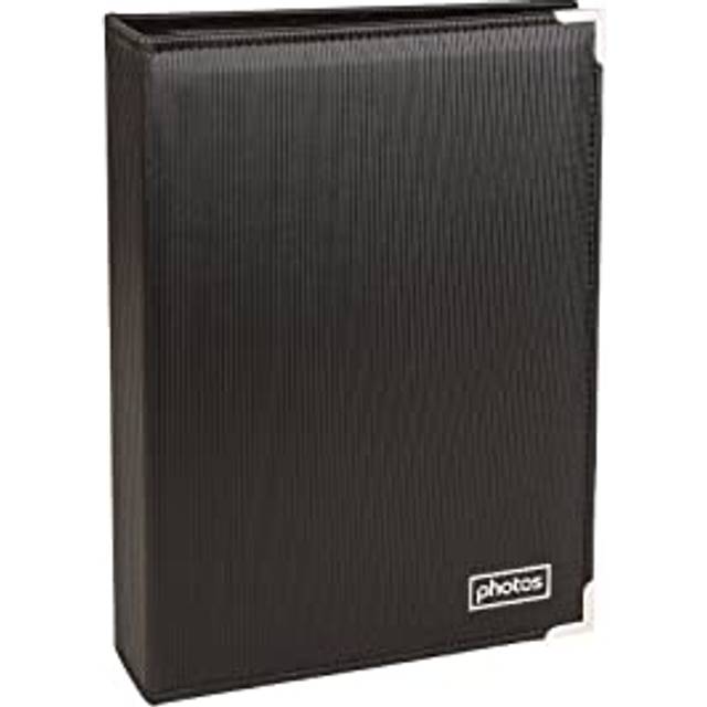 Kenro black textured photo album with silver corners sizes 6x4" - 7x5"