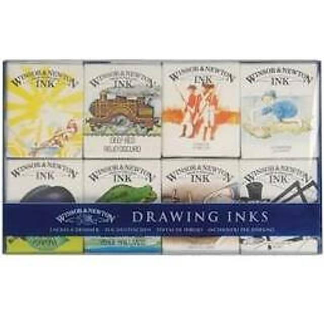 Winsor & newton william drawing inks in bottles - 8 x 14ml coloured artists ink