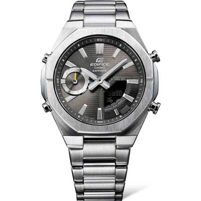Casio Edifice Analog Digital Smartphone Link Stainless Steel Grey Dial Quartz ECB-S10D-8A 100M Men's Watch