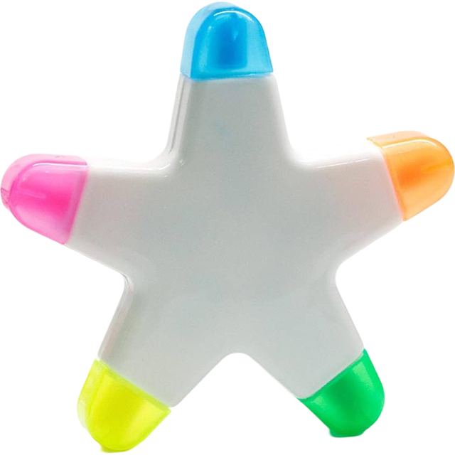 HiKin Brush Tip Highlighters  Creative Star Shape Light Color Fluorescent Pens Markers with 5 Colors  Great for Journal Planner Note Taking and Colori