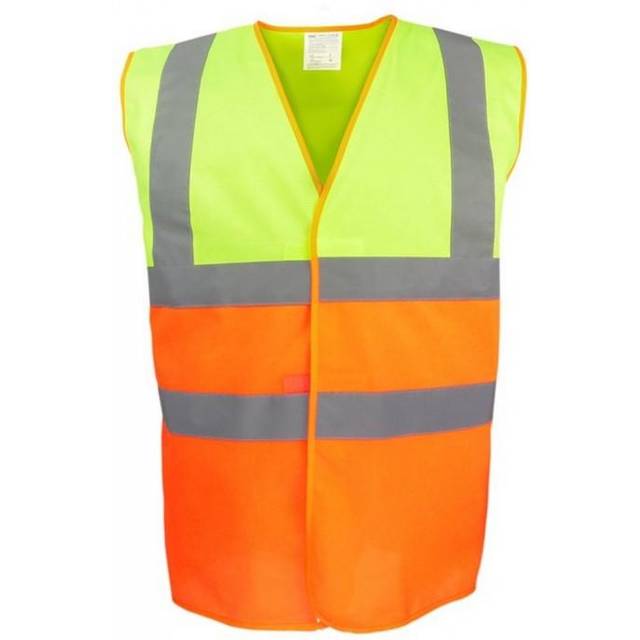 (3XL, Yellow/Orange) Yoko Unisex Adult Two Tone Hi-Vis Vest