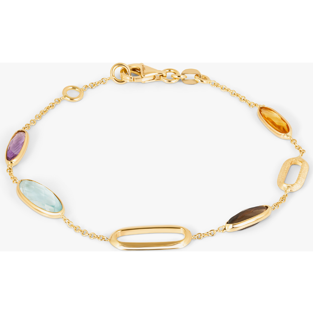 Obi Canna Bracelet In 14K Yellow Gold With Amethyst, Cytrine and Topaz