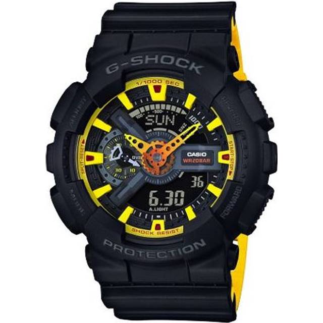 CASIO G-Shock Analog-Digital 'Black Yellow' GA-110BY-1A - black yellow - Free