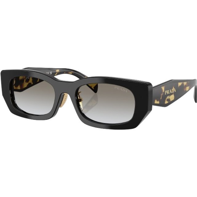 Prada Woman PR B05S  3890A7 Sunglasses Acetate Black Grey Pillow Normal Shaded