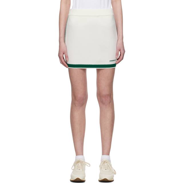 Casablanca Off-White & Green Knit Tennis Miniskirt - White / Green - S