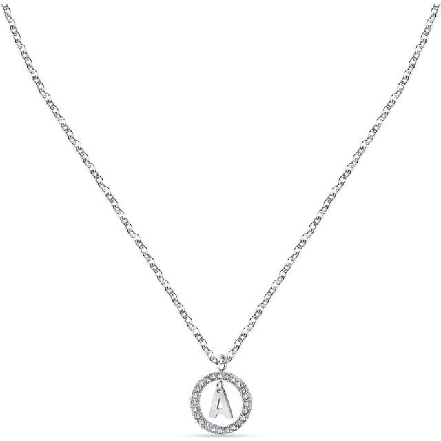 La Petite Story Letter A Steel Necklace With Clear Crystal LPS10ASF09 For Women