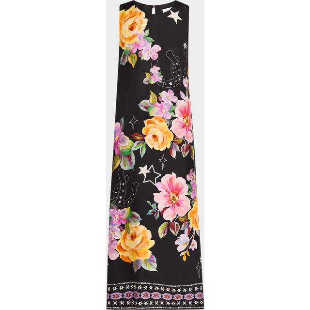 Johnny Was Karolina Silk-Blend Tea-Length Dress