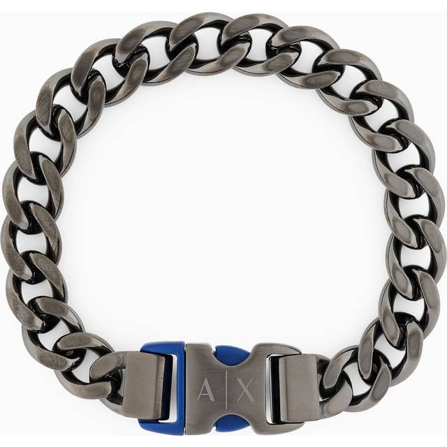 Armani Exchange Men's Gunmetal Stainless Steel Chain Buckle Bracelet