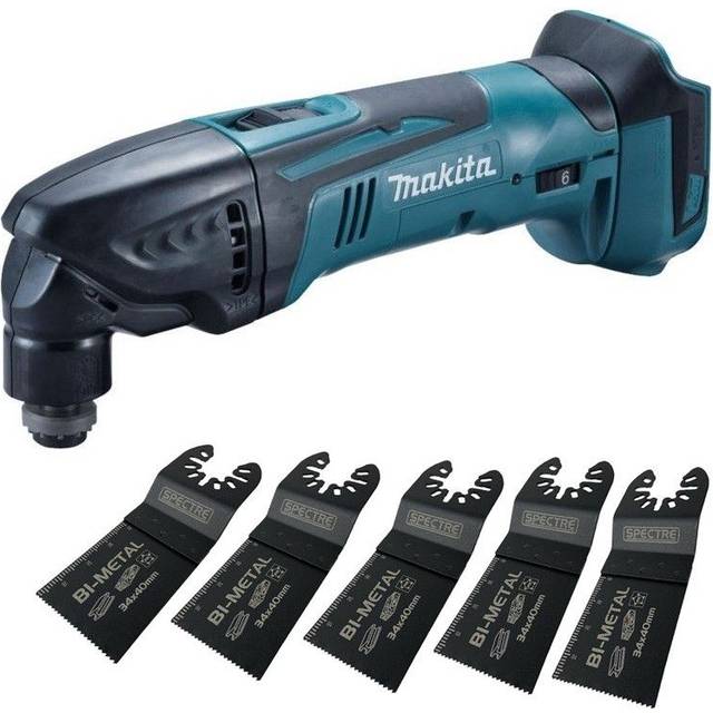 Makita DTM50Z 18v LXT Li-Ion Cordless Multi Tool Bare Unit + 5 BIM Plunge Blades