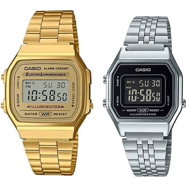Casio Standard Digital Cube Watch 'Silver Gold' - gold - Free