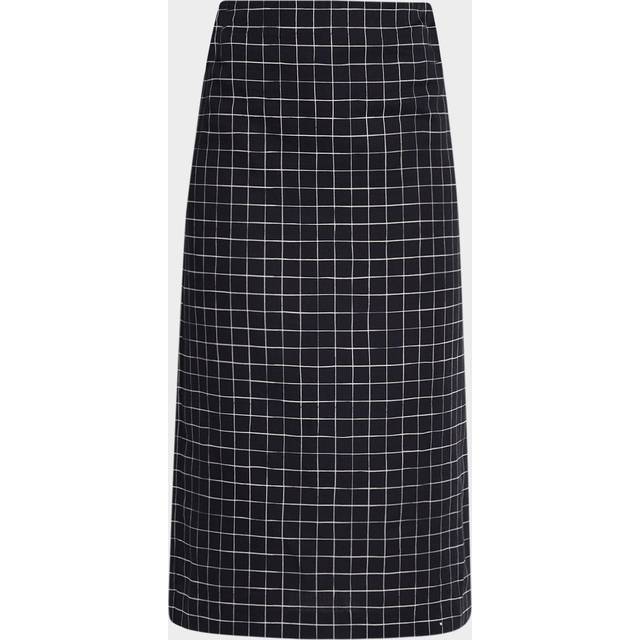Trellis Plaid Pencil Skirt - BLACKCREAM - 8
