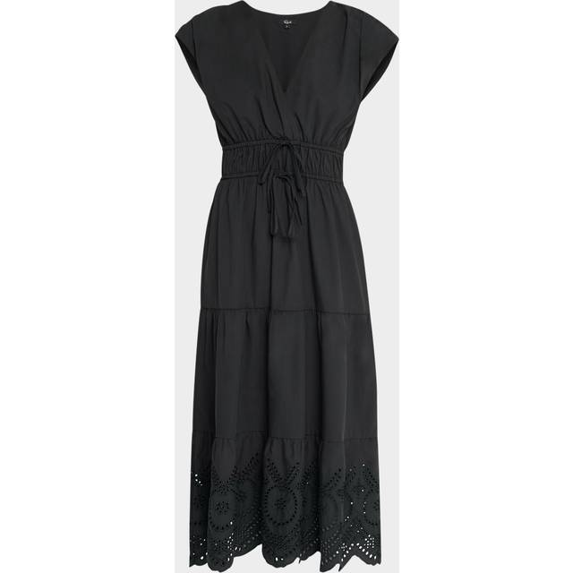 Lucia Eyelet Midi Dress - BLACK EYELET - Medium