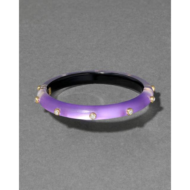 Alexis Bittar Crystal Studded Lucite Hinge Bracelet- in Violet | Statement Jewelry from Alexis Bittar (One Size)