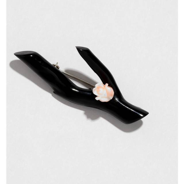 Alexis Bittar Vintage & Pink Coral Branch With Flower Bud Pin in Black | Statement Jewelry from Alexis Bittar (One Size)