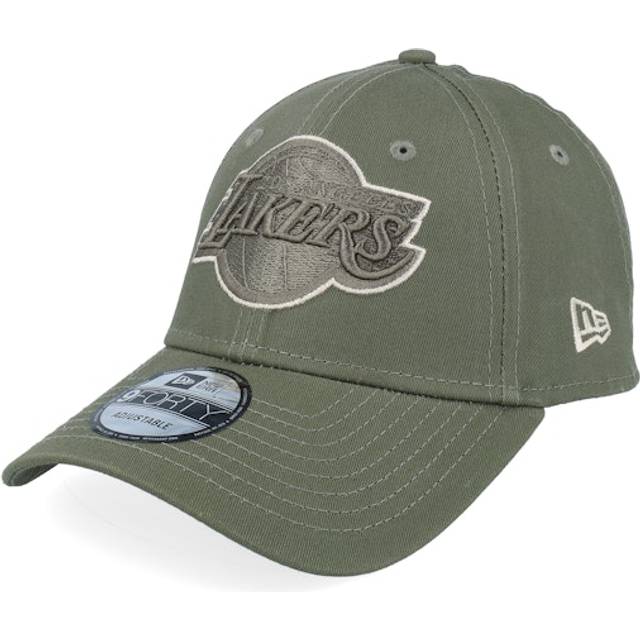 New Era - NBA Grön adjustable Keps - Los Angeles Lakers Team Outline 9FORTY Olive Adjustable @ Hatstore