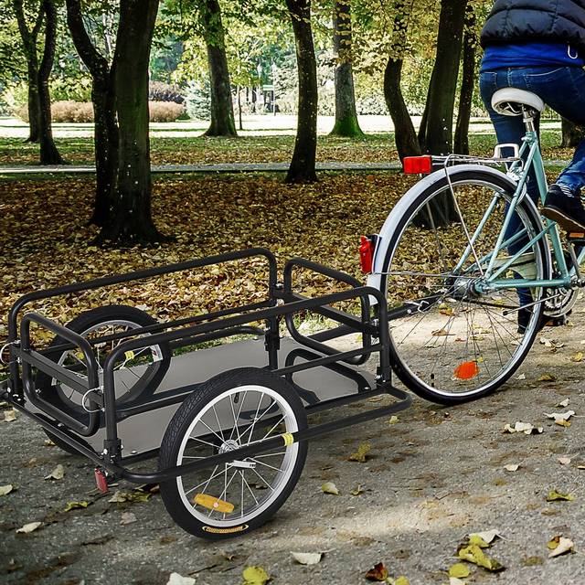 TEMU Bike Trailer Cargo In , Extra Bicycle Storage Carrier With Hitch (black)