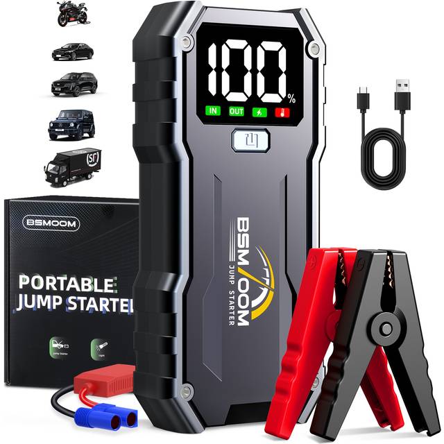 TEMU 12v Car Jump Starter 7000a Auto Battery , 26800mah Power Bank, Lithium Jump Box With Led Light Lcd To All Gas Or 10.0l Engine