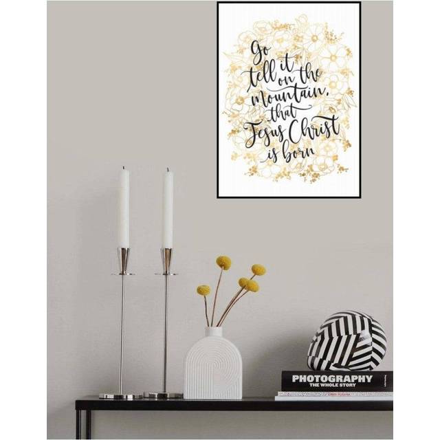 Affisch - Go Tell It On The Mountain With Gold Flowers - 70x100 cm