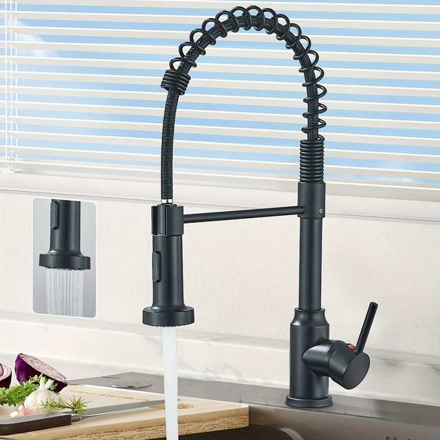 TEMU Sink Tap With Pull Down Spray Tap With 2-mode Spray