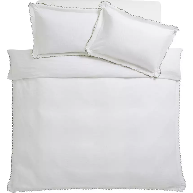 Argos Home Washed Scallop White Bedding Set - Single