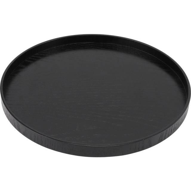 Wood Serving Tray 11.8in Sturdy Wood Simple Elegant Round Multifunction Wooden Tea Tray for Cafe L