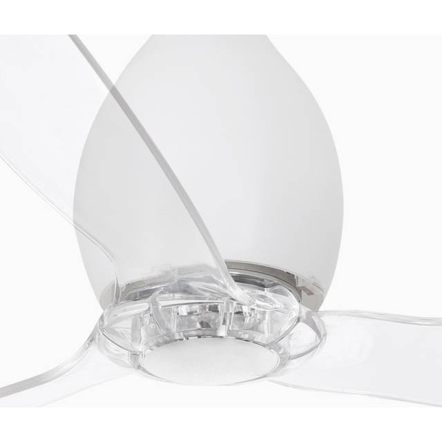Faro Mini Medium Ceiling Fan with / without Light Matt White, Clear