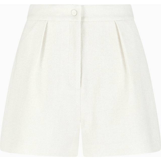Micro bouclé effect wool-blend shorts