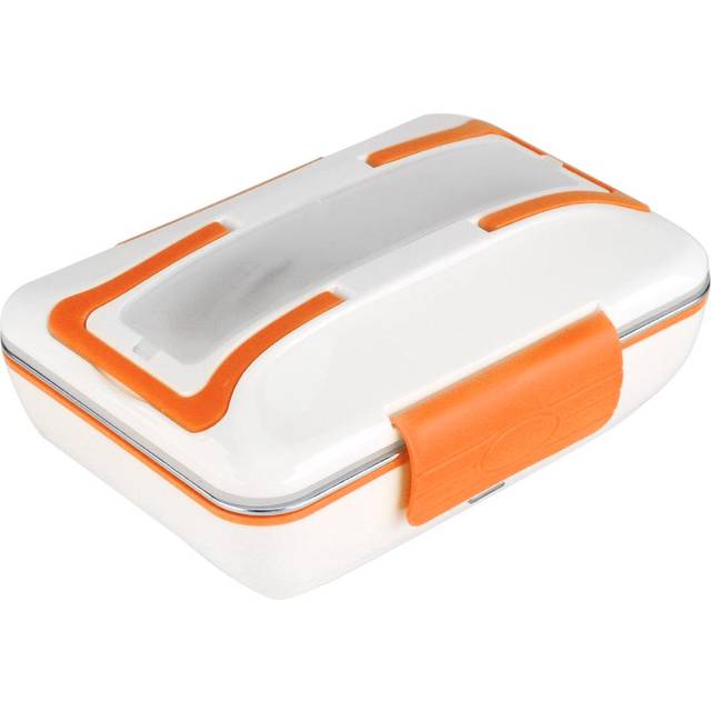 Electric Heating Lunch Box Stainless Steel Food Container Home Office Use Orange orange