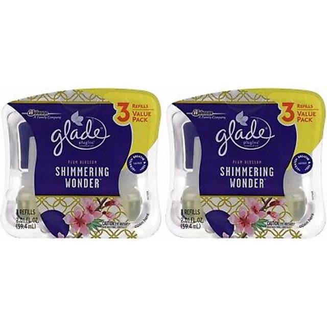 6 X Glade Electric Plug In Refill Plum Blossom Shimmering Wonder