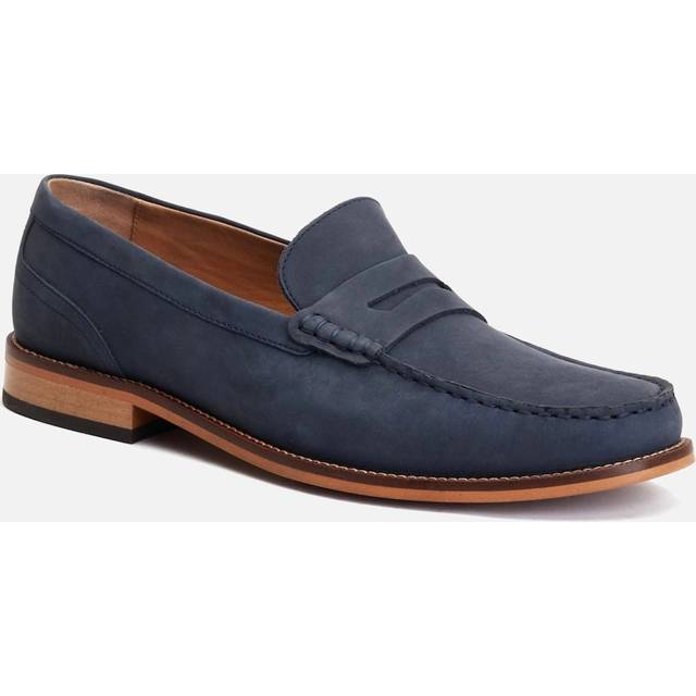 Men's Base London Men's Garfield Penny Loafer in Navy - Size: 9