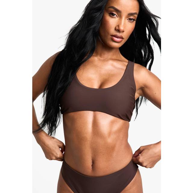 Womens Swimwear Essentials Scoop Bikini Top - Chocolate - 16
