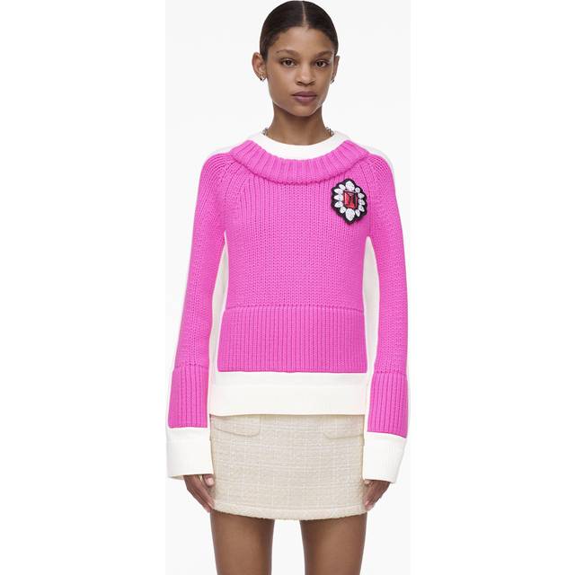 Marc Jacobs Off-White & Pink Trompe L'oeil Sweater - 113 Ivory/Bow Pink - XS