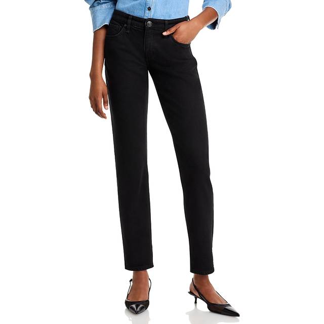 Rag & Bone Dre Black Low-Rise Slim Boyfriend Jean