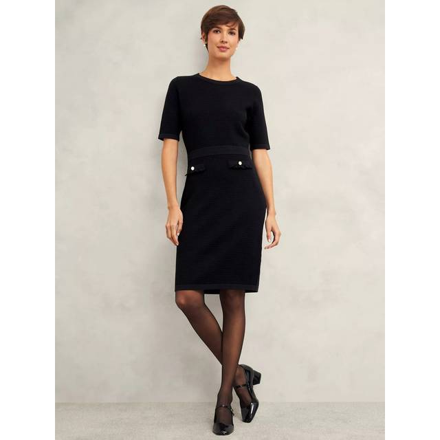 Hobbs Petra Knitted Slim Fit Dress, Black