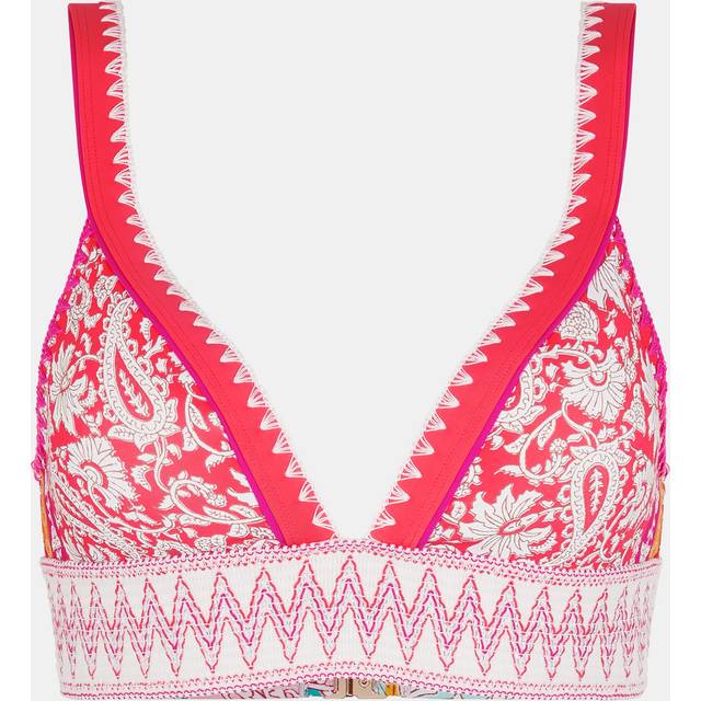 Accessorize Paisley Elasticated Underband Bikini Top, Orange/Multi