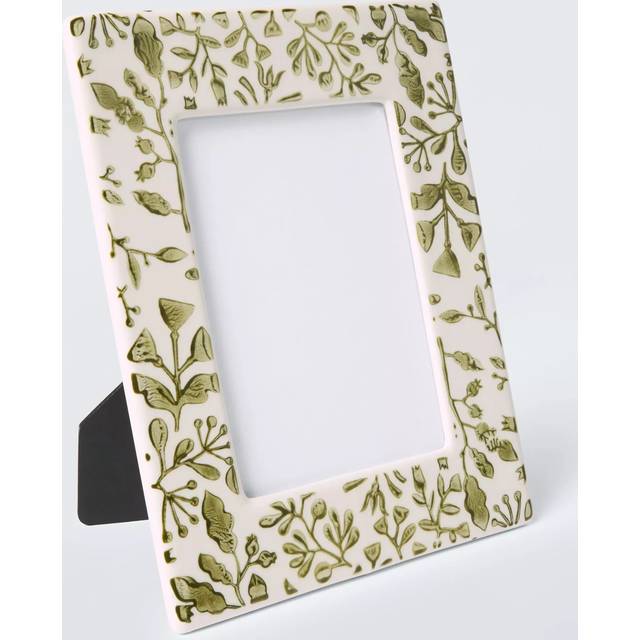 John Lewis Ceramic Floral Texture Photo Frame, Green