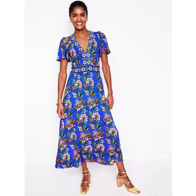 Boden Ellie Floral Maxi Dress, Blue/Multi