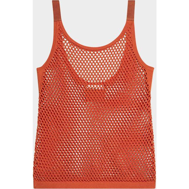 Scoop-Neck Mesh Tank Top - SFTY ORNGE