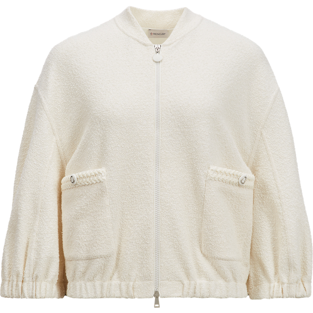 MONCLER 2-In-1 Boucle Zip-Up Cardigan - Cream