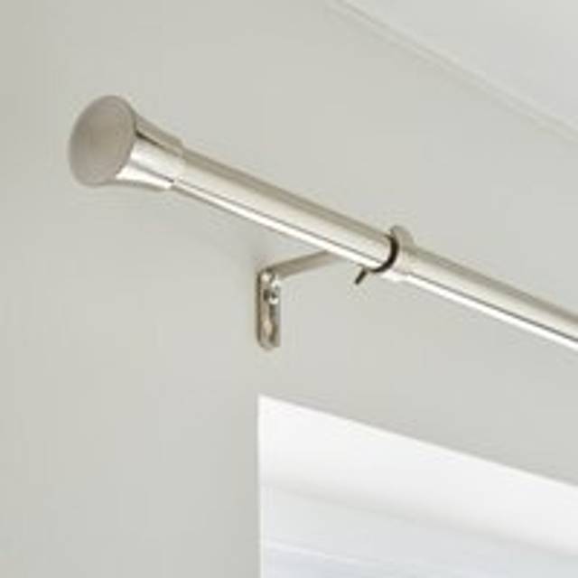 Trumpet Extendable Metal Curtain Pole - Satin Steel