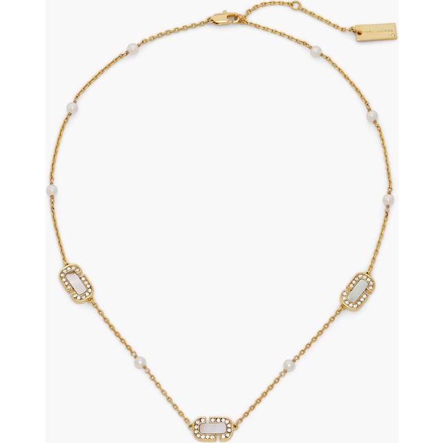 MARC JACOBS Marc Jacobs The J Marc Luxe Station Necklace in Gold/Crystal