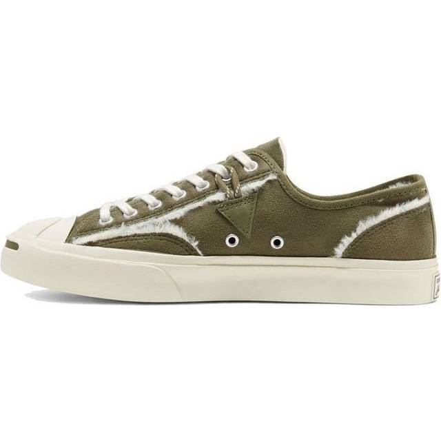 Converse Faux Fur-Lined Leather Jack Purcell 'Green White' 166511C - Green/White - 3.5