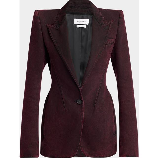 Red-Wash Denim Single-Breasted Jacket - RASPBERRY - 44 IT (8 US)