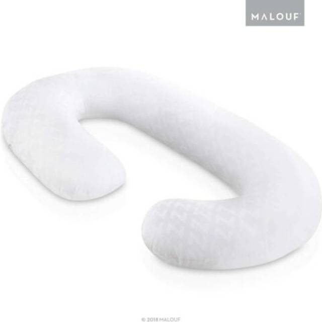 MALOUF Z Total Body C-Shape Pregnancy Wrap Around Ultra Supportive Sleeping Pillow  White