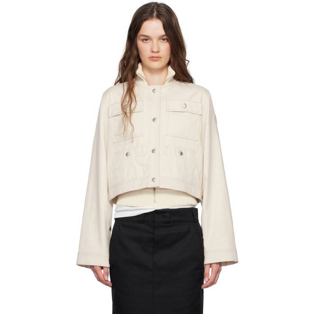 MONCLER COLLECTION Chatel Cotton & Linen Jacket, Women, White, Size: 2